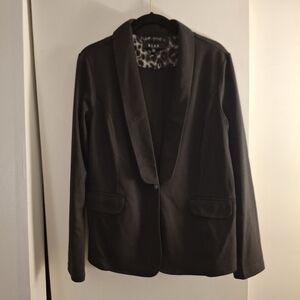 B.L.E.U. Women's Black Soft Knit Tuxedo Blazer Jacket